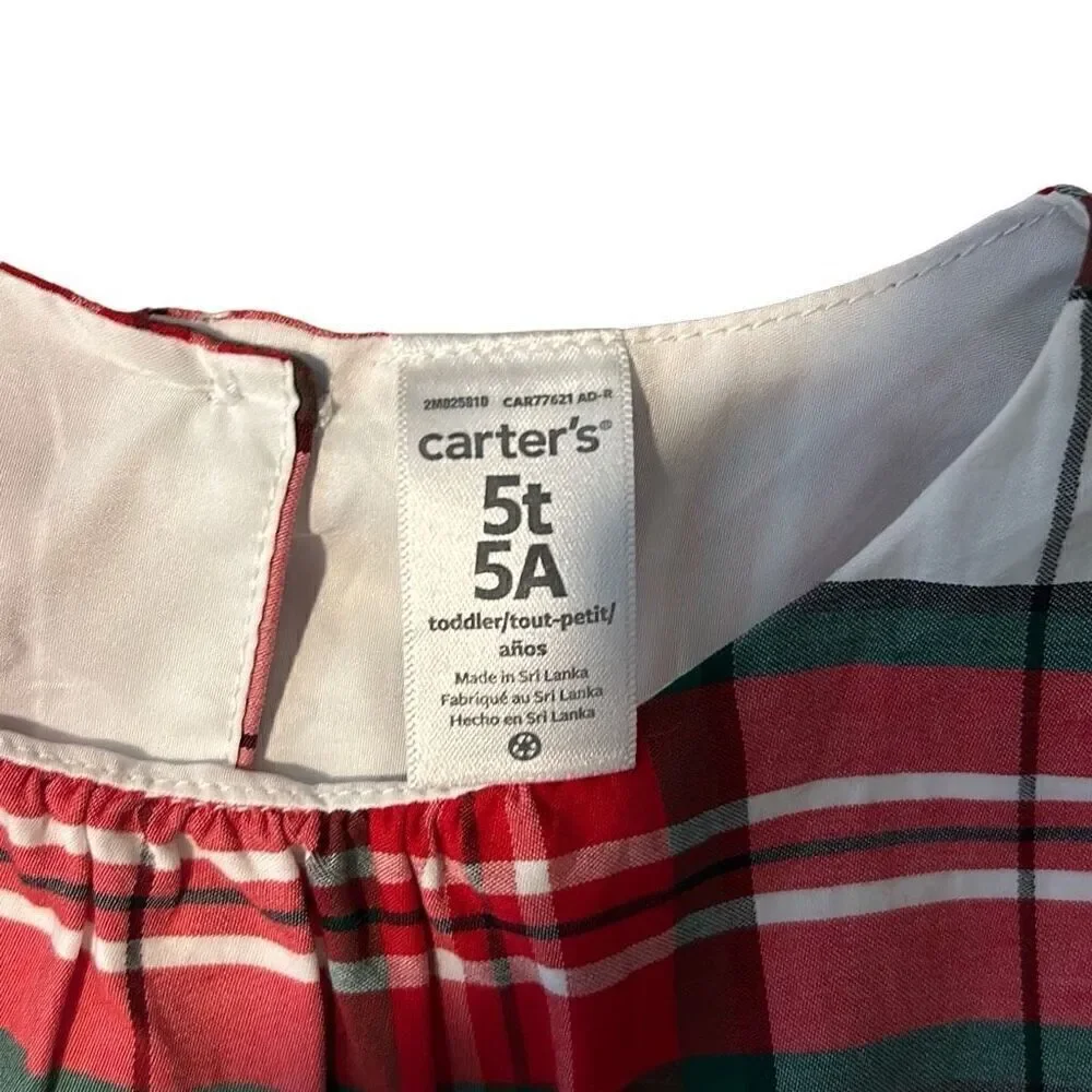 Carters plaid dress H monogrammed size 5t